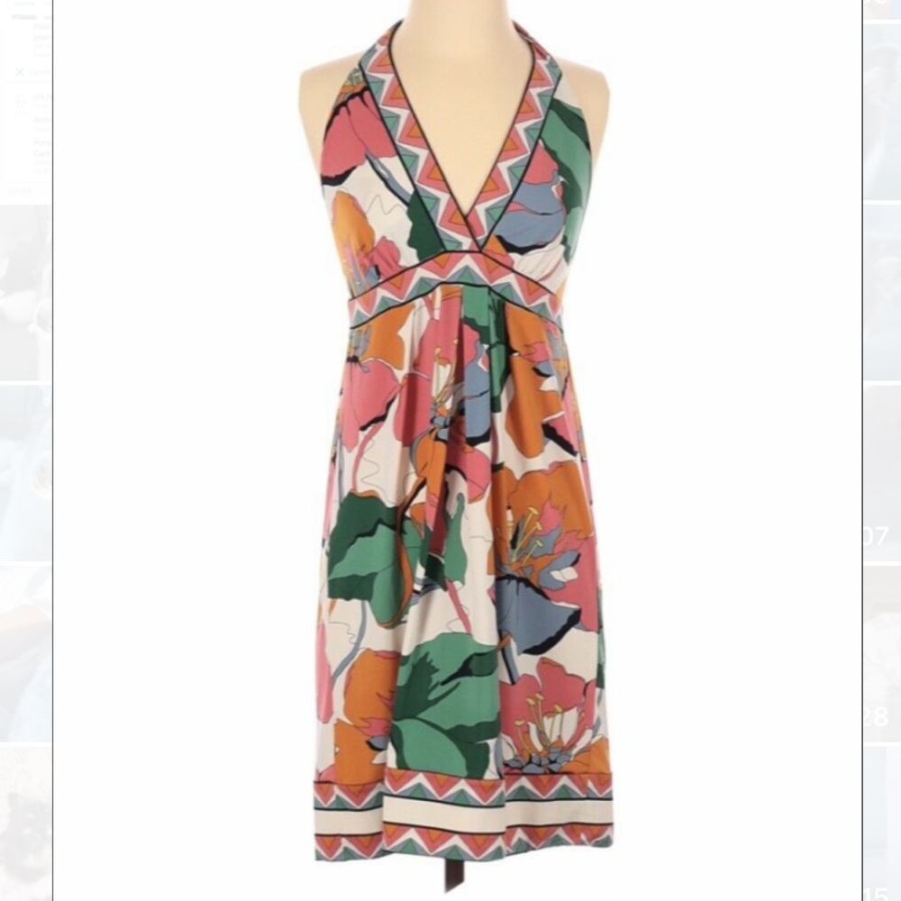 BCBGMAXAZRIA Floral Halter Dress